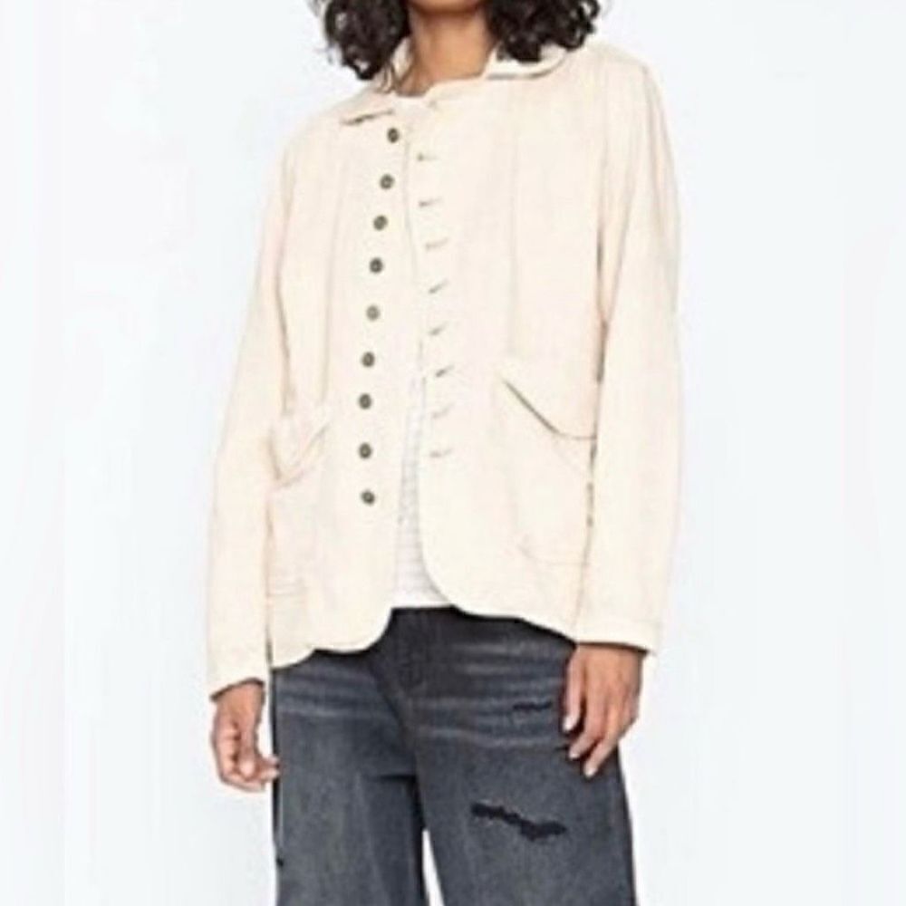 Free People Sandrine Rose Womens Empire Jacket Dust White Size L - Picture 2 of 7